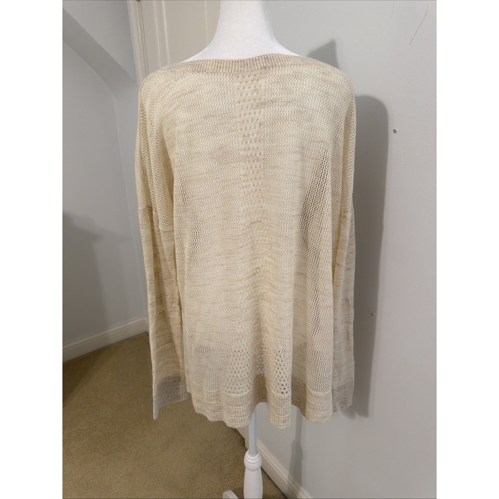🍋EUC Lululemon Well Being Crew Sweater Linen Blend Heathered Muslin XL no Tag - Picture 8 of 8